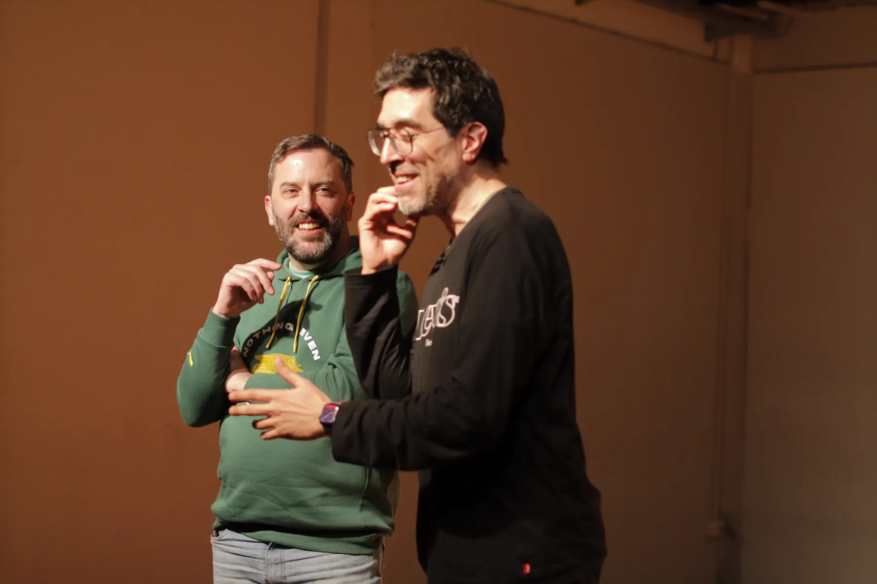 Charly Arzulian y Diego Zambelli durante una sesión de improvisación